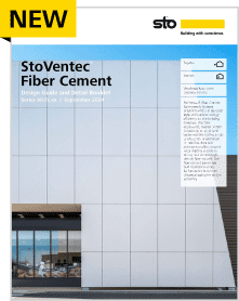 An image of the cover of the StoVentec Fiber Cement design guide.